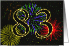 83rd Birthday Party Invitation with Fireworks card