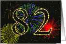 82nd Birthday Party Invitation with Fireworks card