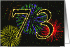 73rd Birthday Party Invitation with Fireworks card