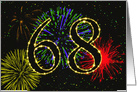 68th Birthday Party Invitation with Fireworks card