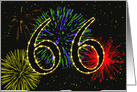 66th Birthday Party Invitation with Fireworks card