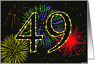 49th Birthday Party Invitation with Fireworks card