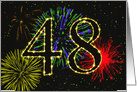 48th Birthday Party Invitation with Fireworks card