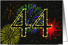 44th Birthday Party Invitation with Fireworks card