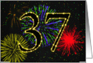 37th Birthday Party Invitation with fireworks card