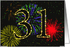31st Birthday Party Invitation with Fireworks card