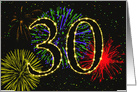 30th Birthday Party Invitation with Fireworks card