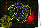 29th Birthday Party Invitation with Fireworks card