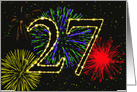 27th Birthday Party Invitation with Fireworks card