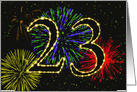 23rd Birthday Party Invitation with Fireworks card