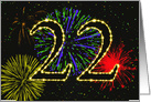 22nd Birthday Party Invitation with Fireworks card