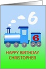 6th Birthday Add a Name, with Train card