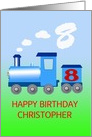 8th Birthday Add a Name, with Train card