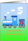 5th Birthday Party Add A Name with a Train card