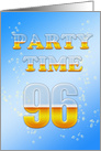 96th Birthday Party Invitation Beer Drinking card
