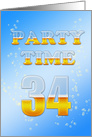 34th Birthday Party Invitation Beer Drinking card