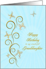 Granddaughter Birthday Golden Butterflies card