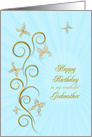 Godmother Birthday Golden Butterflies card