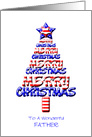 For Father, Patriotic Christmas Tree card