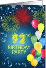 92nd Birthday Party, Fireworks and Bubbles card