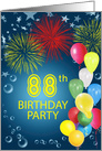 88th Birthday Party, Fireworks and Bubbles card