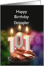 101st Birthday Candles Add a Name card