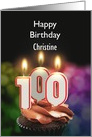 100th Birthday Candles Add a Name card