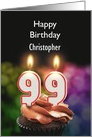 99th Birthday Candles Add a Name card