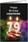 79th Birthday Candles Add a Name card