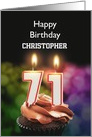 71st Birthday Candles Add a Name card