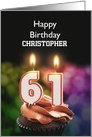 61st Birthday Candles Add a Name card
