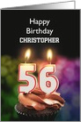 56th Birthday Candles Add a Name card