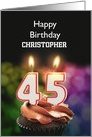 45th Birthday Candles Add a Name card