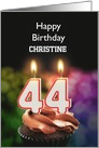 44th Birthday Candles Add a Name card