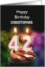 42nd Birthday Candles Add a Name card