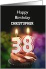 38th Birthday Candles Add a Name card