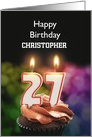 27th Birthday Candles Add a Name card