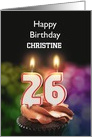 26th Birthday Candles Add a Name card
