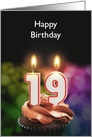 19th Birthday Candles Add a Name card