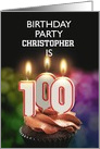 100th Birthday Party Invitation Add A Name with Candles card