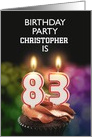 83rd Birthday Party Invitation Add A Name with Candles card