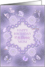 Mum Birthday Lilac Flowers card