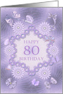 80th Birthday Lilac Flowers card