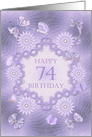 74th Birthday Lilac Flowers card
