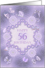 56th Birthday Lilac Flowers card