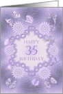 35th Birthday Lilac Flowers card