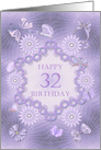 32nd Birthday Lilac Flowers card