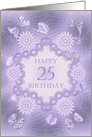 25th Birthday Birthday Lilac Flowers card