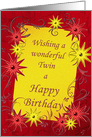 Twin Birthday Stars card