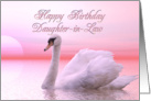 Daughter-in-kaw Birthday Pink Swan card